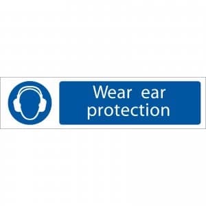 Draper Wear Ear Protection Sign 200mm 50mm Standard