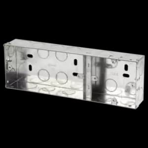 Click Scolmore Essentials 1+2 Dual Deco 35MM K/O Galvanised Metal Back Box - WA375