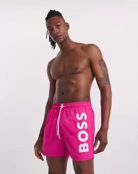 BOSS Octopus Pink Bold Logo Swimshort