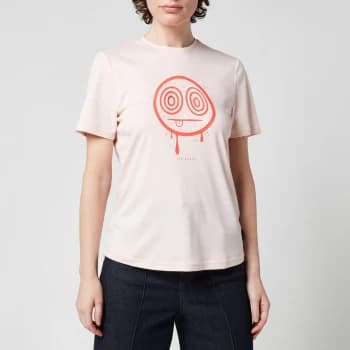 Ted Baker Womens Iviy Face Graphic T-Shirt - Pink - UK 10