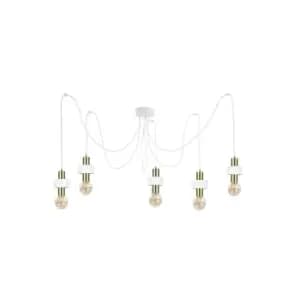 Unica Cluster Pendant Ceiling Light White, Gold, 5x E27