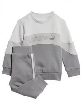 Boys, adidas Originals BX 2.0 Crew Set - Grey, Size 2-3 Years