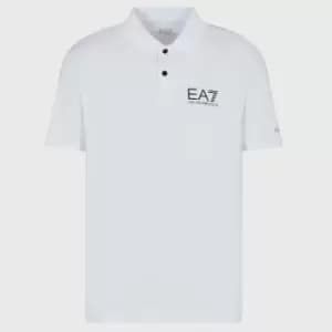 EA7 Logo-Print Pique Polo Shirt - L