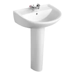 Armitage Shanks Sandringham 21 washbasin 55cm, 1 taphole, with overflow no chainstay hole White E894901 - 693817