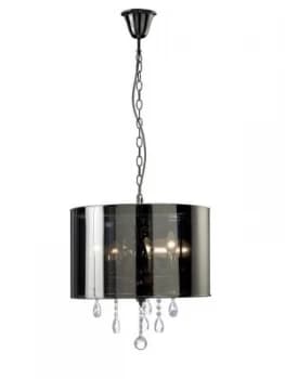 Ceiling Pendant with Chrome Shade 3 Light Polished Chrome, Crystal