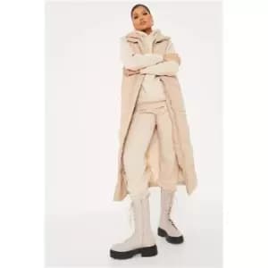 I Saw It First Stone Premium Longline Padded Gilet - Brown