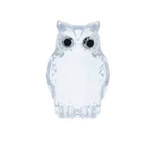 Small Acrylic Owl Two Tone Clear Ornament