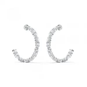 Swarovski Tennis Deluxe White Crystal Hoop Earrings 5562128