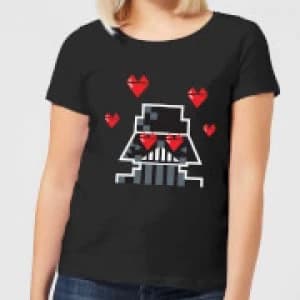 Star Wars Valentine's Vader In Love Womens T-Shirt - Black