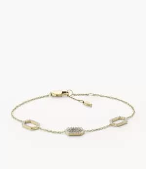 Fossil Women Val Holiday Sparkles Black Mother-of-Pearl Chain Bracelet