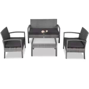 Poly Rattan Garden Sofa Set 7Pcs Grey/Anthracite
