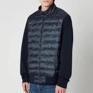 Polo Ralph Lauren Mens Double Knitted Full Zip Jacket - Navy Herringbone - L