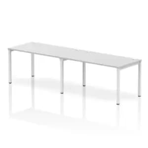 Impulse Bench Single Row 2 Person 1400 White Frame Office Bench Desk White