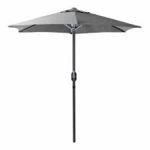 Charles Bentley Metal Parasol With Crank Grey 2m