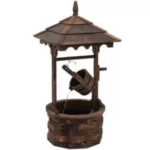 Outsunny Barrel Waterfall Fountain Rustic Wood W/Pump