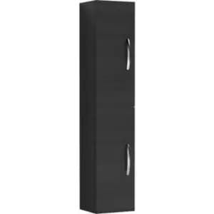 Nuie - Athena Wall Hung 2-Door Tall Unit 300mm Wide - Charcoal Black