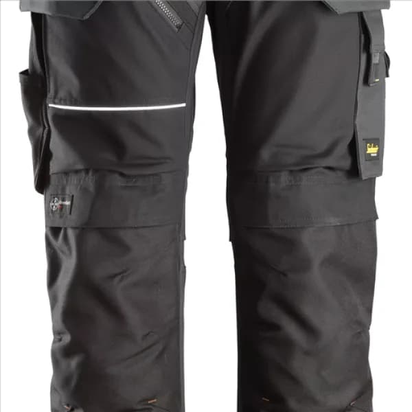 Snickers RuffWork Canvas+ Work Trousers+ Holster Pockets - Steel Grey/Black - 100