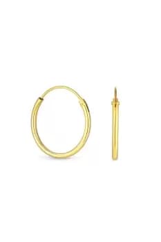 12ct Gold Plated Sterling Silver 925 Polished Mini Sleeper Hoop Earrings