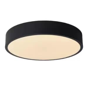 Unar Modern Flush Ceiling Light - Ø30cm - LED Dim. - 1x18W 2700K - 3 StepDim - Black