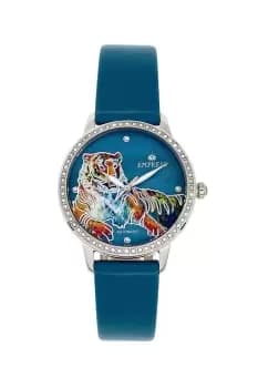 Diana Automatic Engraved MOP Leather-Band Watch