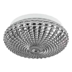 Netlighting Merano Esquimalt 2 Light Bathroom Ceiling Light Smoke Chrome Glass W