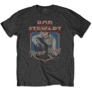 Rod Stewart - Forever Crest Mens Large T-Shirt - Charcoal Grey