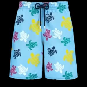 Men Long Swim Shorts Ronde Des Tortues Multicolores - Okoa - Blue - Size M - Vilebrequin
