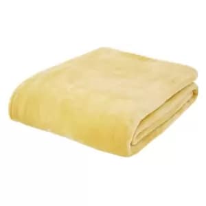 Extra Large Raschel Velvet Throw Ochre 200x240cm - Ochre - Catherine Lansfield