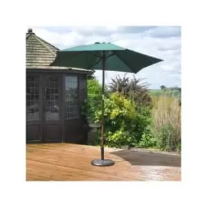 2.3m Wooden Garden Parasol 36mm Shaft & Pulley - Green