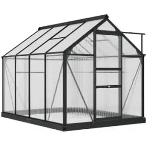 Outsunny 6x8ft Walk-In Polycarbonate Greenhouse Plant Grow Galvanized Aluminium