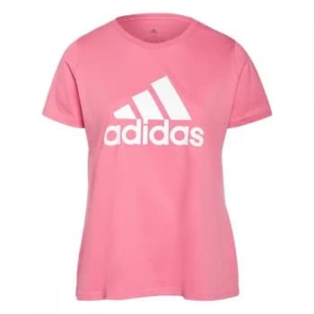 adidas Essentials Logo T-Shirt (Plus Size) Womens - Rose Tone / White
