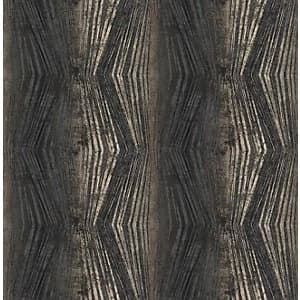Boutique Vermeil Stripe Charcoal Decorative Wallpaper - 10m
