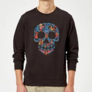 Coco Skull Pattern Sweatshirt - Black