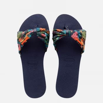Havaianas Womens Saint Tropez Slide Sandals - Navy Blue - UK 5