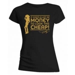 Dolly Parton Lot of Money Ladies Black T Shirt: Small