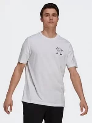 adidas X Star Wars: The Mandalorian The Child Graphic T-Shirt, Black/White Size M Men