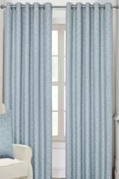 Geometric Jacquard Blackout Eyelet Curtain Pair