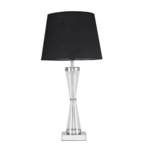 Bishop Chrome Table Lamp with Black Aspen Shade