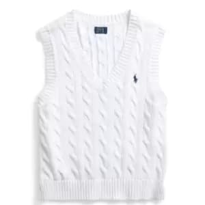Polo Ralph Lauren Polo Ralph Lauren Knitted V Vest Jumper Womens - White