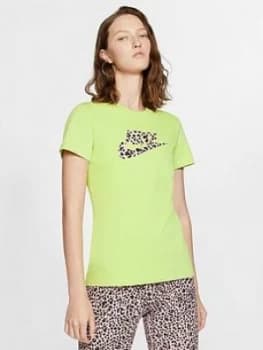 Nike NSW Animal Print Tee - Limelight, Limelight Size M Women