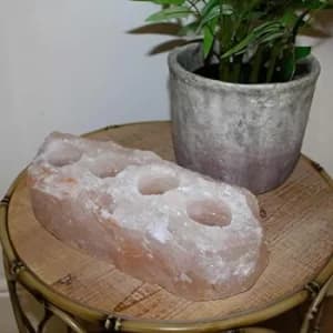 Hestia Rock Salt Multiple Tealight Holder Holds 4 Tealights