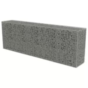 Vidaxl Gabion Wall With Covers Galvanised Steel 300X50X100 Cm