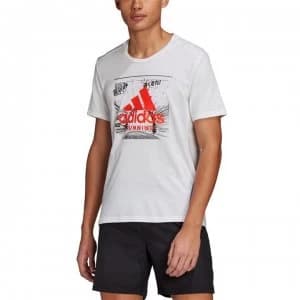 adidas GFX Short Sleeve T Shirt Mens - White/Red