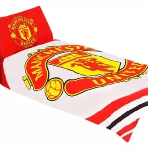 Manchester United FC Pulse Single Duvet Set (Single) (Red/White)