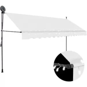 Manual Retractable Awning with LED 350cm Cream Vidaxl Cream