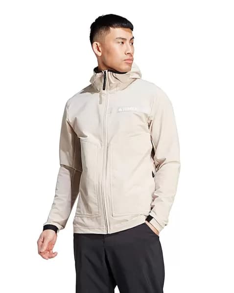 adidas Terrex Mens Softshell Jacket - Beige, Beige Size M Men