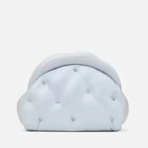 Kate Spade New York Womens Shade Pearlized Smooth Quilted Leather Cloud Clutch Bag - Watercolour Blue