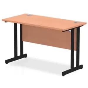 Impulse 1200 x 600mm Straight Desk Beech Top Black Cantilever Leg
