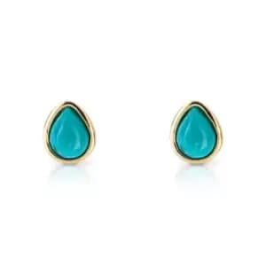 JG Signature Gold Plated December Birthstone Teardrop Stud Earrings