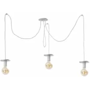 Keter Saturn Cluster Pendant Ceiling Light Silver, 3x E27